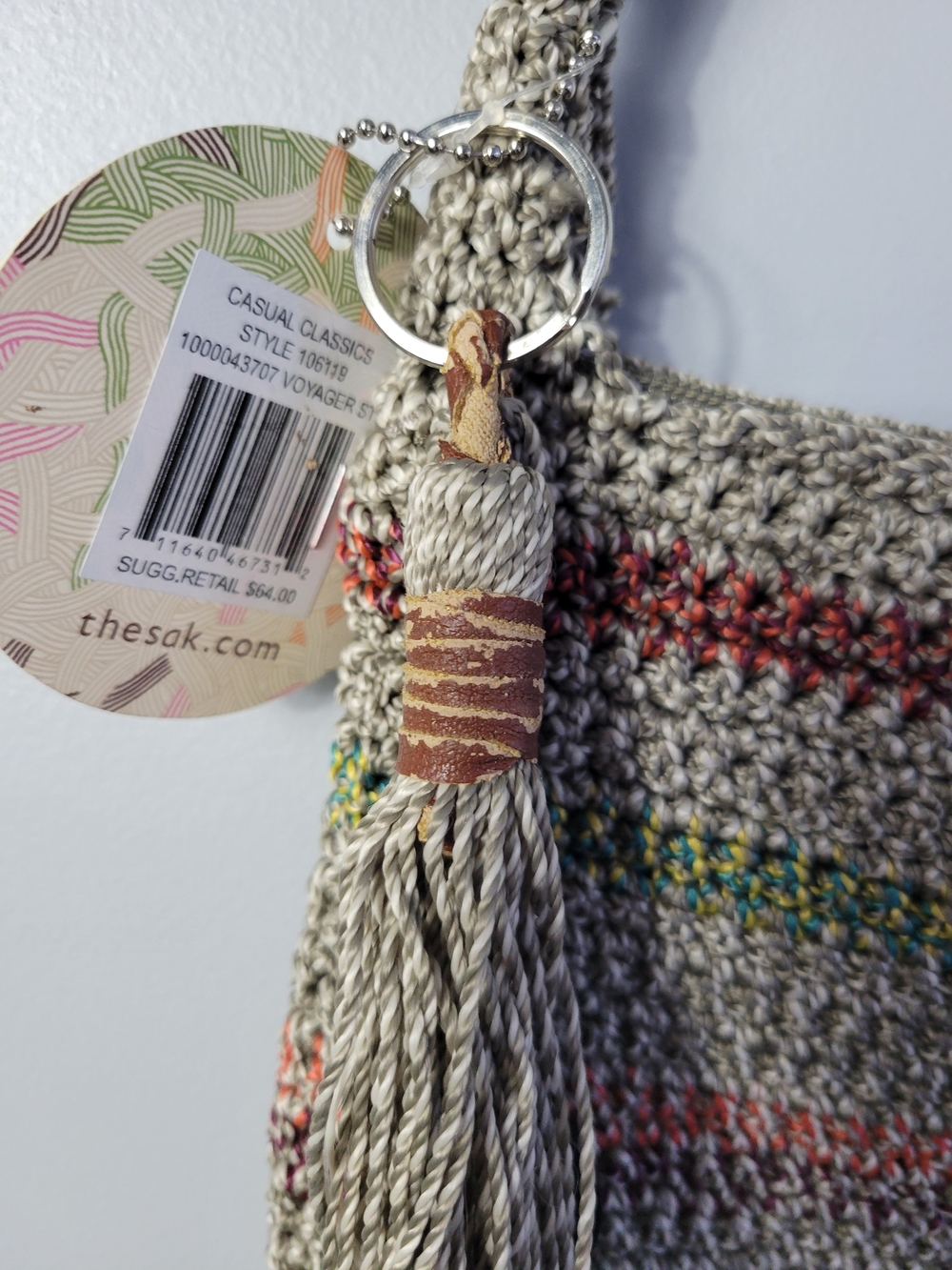 The Sak Multicolor Crochet Crossbody Bag - Gray Base - Picture 4 of 6